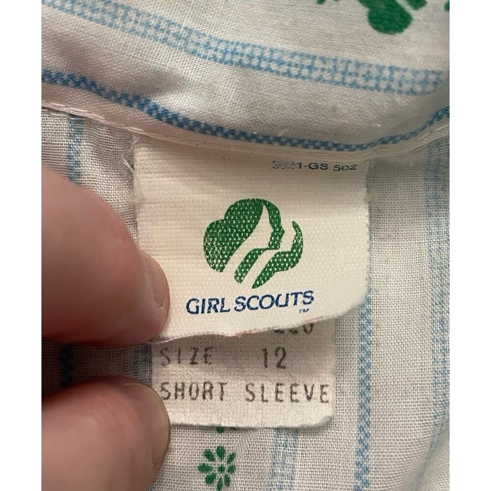 Vintage Vtg Girl Scout GS Green Junior Uniform Vest, Shirt, & Skirt - Picture 3 of 9